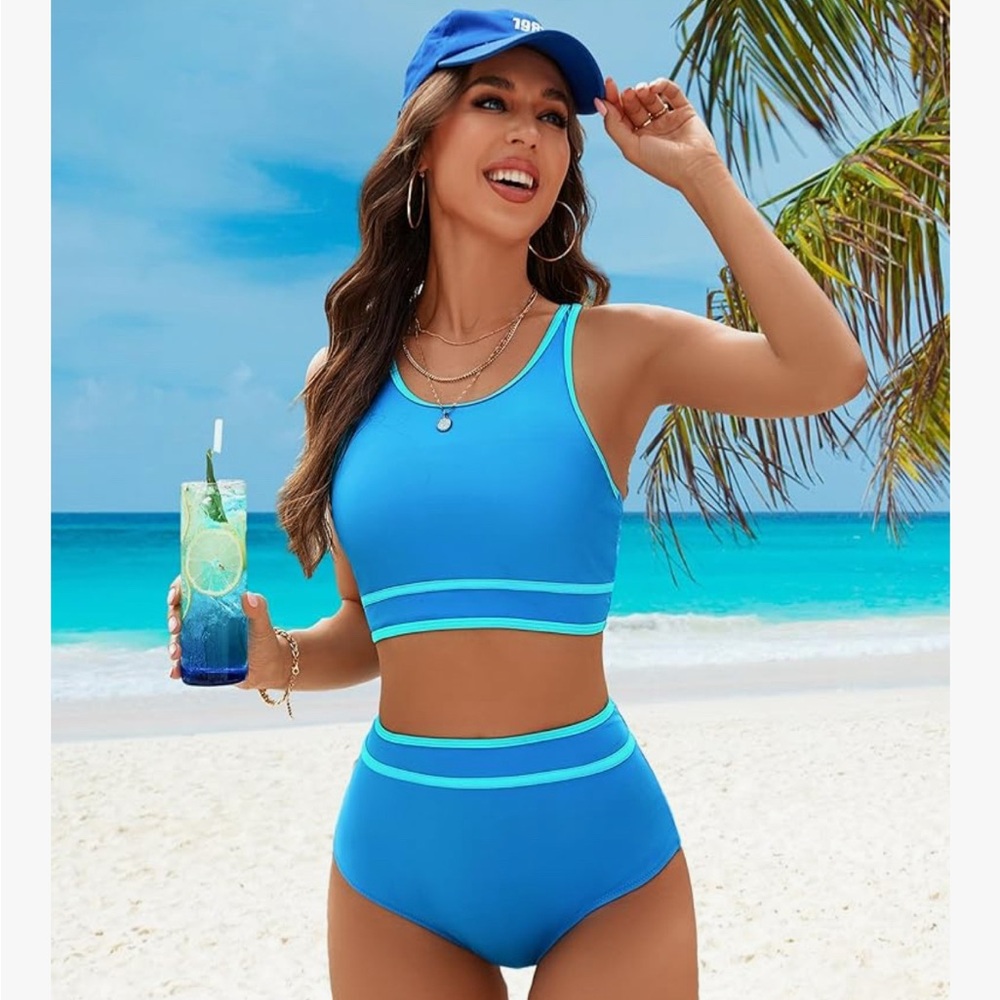 Women's Blue Two-Piece Swimsuit